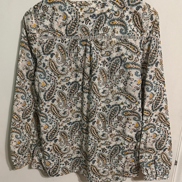 Talbots Paisley Blouse in Cream and Blue women’s size small - Picture 7 of 7